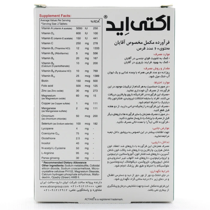 قرص اکتی اید ابیان دارو - Image 4