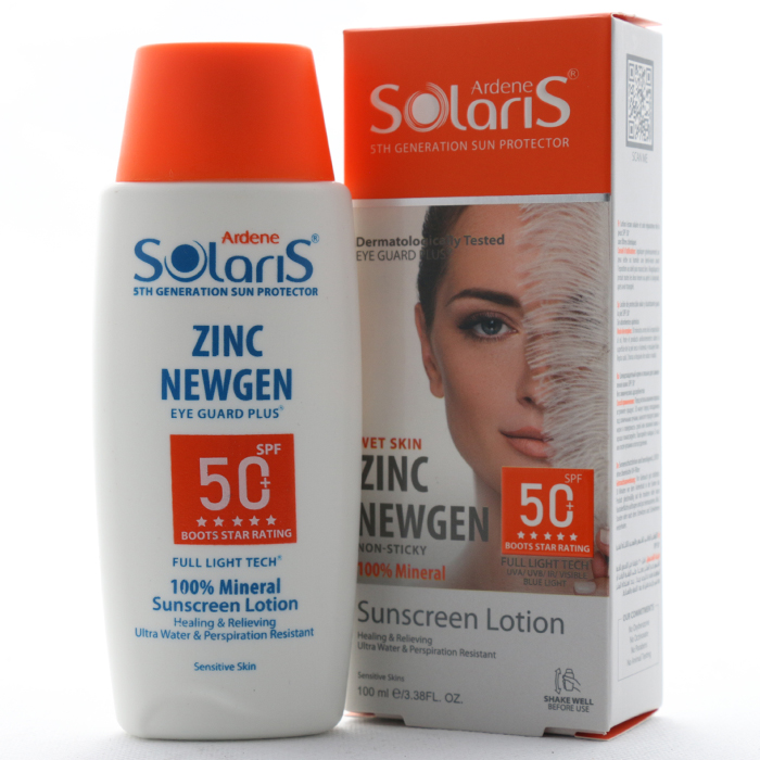 لوسیون ضد آفتاب پوست حساس زینک نیوژن آردن سولاریس SPF 50