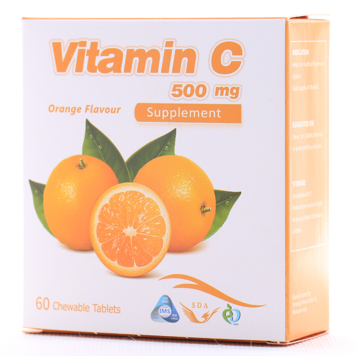 قرص جویدنی ویتامین سی 500 میلی گرم سیمرغ دارو